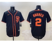 Men's San Francisco Giants #2 Willy Adames Black Cool Base Stitched Baseball Jersey