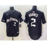 Men's San Francisco Giants #2 Willy Adames Black 'Gothic Fog Edition' Vapor Premier Limited Stitched Baseball Jersey