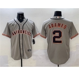 Men's San Francisco Giants #2 Willy Adames Gray Cool Base Stitched Baseball Jersey