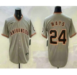 Men's San Francisco Giants #24 Willie Mays Grey Limited Stitched Baseball Jersey
