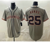 Men's San Francisco Giants #25 Barry Bonds Gray Cool Base Jersey