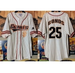 Men's San Francisco Giants #25 Barry Bonds White Limited Stitched Baseball Jersey