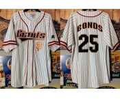 Men's San Francisco Giants #25 Barry Bonds White Limited Stitched Baseball Jersey