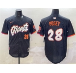 Men's San Francisco Giants #28 Buster Posey Anthracite 2025 City Connect Limited Stitched Baseball Jersey