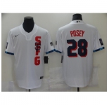 Men's San Francisco Giants #28 Buster Posey Nike White 2021 All-Star Game Replica Jersey