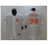 Men's San Francisco Giants #28 Buster Posey Nike White 2021 City Connect Replica Player Jersey