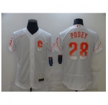 Men's San Francisco Giants #28 Buster Posey White 2021 City Connect Replica Player Jersey