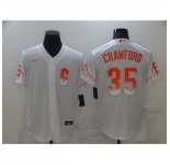 Men's San Francisco Giants #35 Brandon Crawford White 2021 City Connect Replica Player Jersey