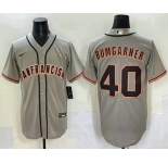 Men's San Francisco Giants #40 Madison Bumgarner Grey Cool Base Stitched Jersey