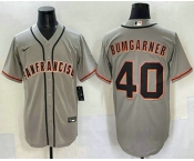 Men's San Francisco Giants #40 Madison Bumgarner Grey Cool Base Stitched Jersey