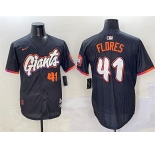 Men's San Francisco Giants #41 Wilmer Flores Anthracite 2025 City Connect Limited Stitched Baseball Jersey