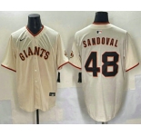 Men's San Francisco Giants #48 Pablo Sandoval Cream Limited Stitched Jersey
