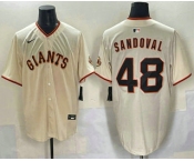 Men's San Francisco Giants #48 Pablo Sandoval Cream Limited Stitched Jersey
