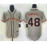 Men's San Francisco Giants #48 Pablo Sandoval Grey Cool Base Stitched Jersey