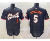 Men's San Francisco Giants #5 Mike Yastrzemski Anthracite 2025 City Connect Limited Stitched Baseball Jersey