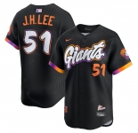 Men's San Francisco Giants #51 Jung Hoo Lee Anthracite 2025 City Connect Limited Stitched Baseball Jersey