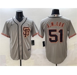 Men's San Francisco Giants #51 Jung Hoo Lee Gray Cool Base Stitched Baseball Jersey