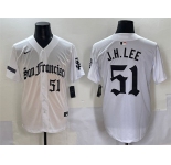 Men's San Francisco Giants #51 Jung Hoo Lee White 'Gothic Fog Edition' Vapor Premier Limited Stitched Baseball Jersey