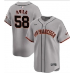 Men's San Francisco Giants #58 Nick Avila Gray Away Limited Stitched Baseball Jersey