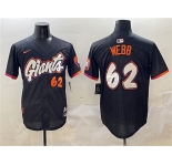 Men's San Francisco Giants #62 Logan Webb Anthracite 2025 City Connect Limited Stitched Baseball Jersey