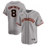 Men's San Francisco Giants #8 Michael Conforto Gray Cool Base Stitched Baseball Jersey