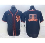 Men's San Francisco Giants Black Team Big Logo Cool Base Stitched Baseball Jersey