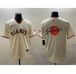 Men's San Francisco Giants Cream Team Big Logo Limited Stitched Baseball Jersey