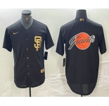 Men's San Francisco Giants Team Big Logo Black Gold Cool Base Stitched Baseball Jerseys