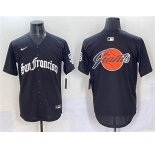 Men's San Francisco Giants Team Big Logo Black 'Gothic Fog Edition' Vapor Premier Limited Stitched Jersey