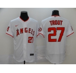  Nike Men's Los Angeles Angels of Anaheim #27 Mike Trout White Home Flex Base Authentic Collection Baseball Jersey