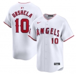 Men's Los Angeles Angels #10 Gio Urshela White Home Limited Stitched Baseball Jersey
