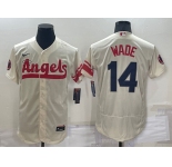 Men's Los Angeles Angels #14 Tyler Wade Cream 2022 City Connect Flex Base Stitched Jersey