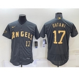Men's Los Angeles Angels #17 Shohei Ohtani Number Grey 2022 All Star Stitched Flex Base Nike Jersey