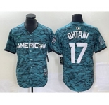 Men's Los Angeles Angels #17 Shohei Ohtani Teal 2023 All Star Cool Base Stitched Jersey1