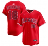 Men's Los Angeles Angels #18 Nolan Schanuel Red Alternate Limited Stitched Baseball Jersey