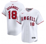 Men's Los Angeles Angels #18 Nolan Schanuel White Home Limited Baseball Stitched Jersey