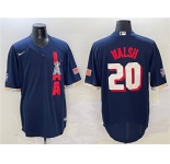 Men's Los Angeles Angels #20 Jared Walsh 2021 Navy All-Star Cool Base Stitched Baseball Jersey