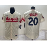 Men's Los Angeles Angels #20 Jared Walsh Cream 2022 City Connect Flex Base Stitched Jersey
