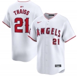 Men's Los Angeles Angels #21 Matt Thaisse White Home Limited Baseball Stitched Jersey