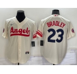 Men's Los Angeles Angels #23 Archie Bradley Cream 2022 City Connect Cool Base Stitched Jersey