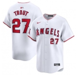 Men's Los Angeles Angels #27 Mike Trout White Home Limited Baseball Stitched Jersey