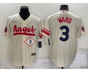 Men's Los Angeles Angels #3 Taylor Ward Number Cream 2022 City Connect Cool Base Stitched Jersey