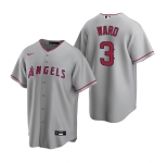Men's Los Angeles Angels #3 Waylor Ward Grey Cool Base Stitched Jersey