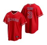 Men's Los Angeles Angels #3 Waylor Ward Red Cool Base Stitched Jersey
