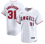 Men's Los Angeles Angels #31 Tyler Anderson White Home Limited Baseball Stitched Jersey