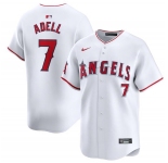 Men's Los Angeles Angels #7 Jo Adell White Home Limited Baseball Stitched Jersey