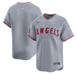 Men's Los Angeles Angels Blank Gray Away Limited Baseball Stitched Jersey