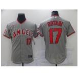 Men's Los Angeles Angels of Anaheim #17 Shohei Ohtani Grey Road Flex Base Authentic Collection Jersey