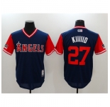 Men's Los Angeles Angels of Anaheim #27 Mike Trout Kiiiiid Authentic Navy Jersey