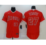 Men's Nike Los Angeles Angels #27 Mike Trout Red Flex Base Home Stitched Baseball Jersey